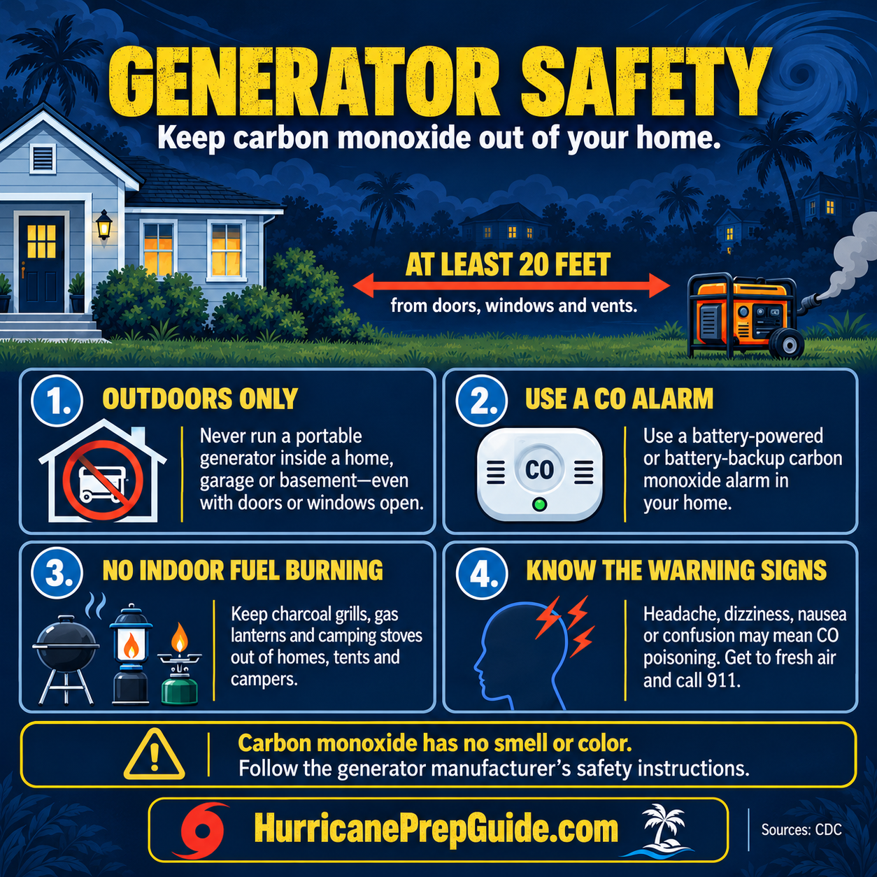 Portable generator and carbon monoxide safety guide